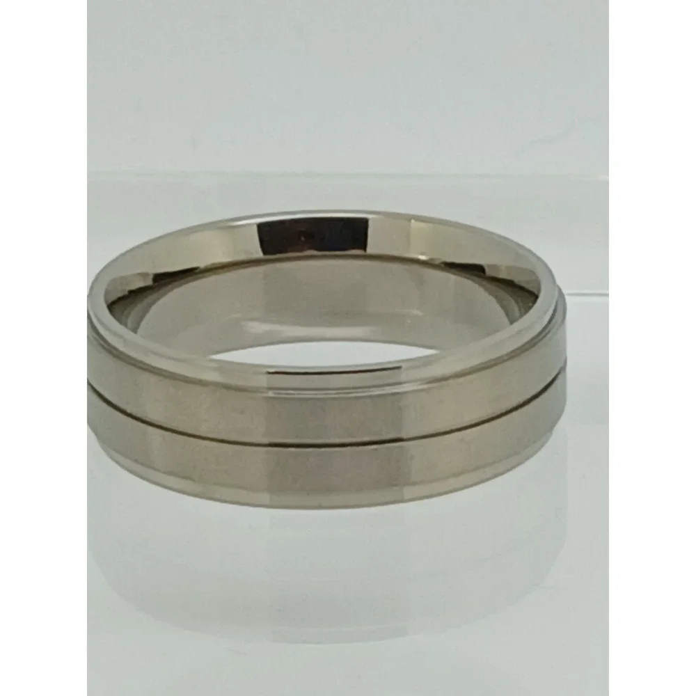 Vintage Titanium Men's 7mm Band Ring Size 10 Brushed Polished New Old‎ Stock Y2K
